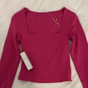 Garage Elegant Pink Long Sleeve Top